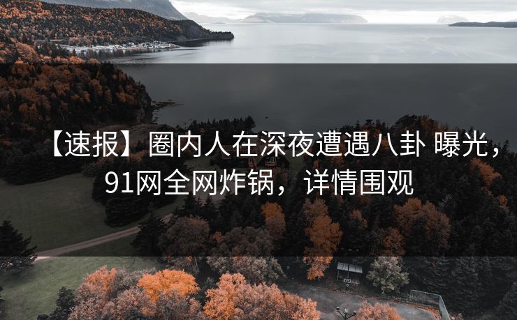 【速报】圈内人在深夜遭遇八卦 曝光,91网全网炸锅,详情围观 【速报】圈内人在深夜遭遇八卦 曝光,91网全网炸锅,详情围观